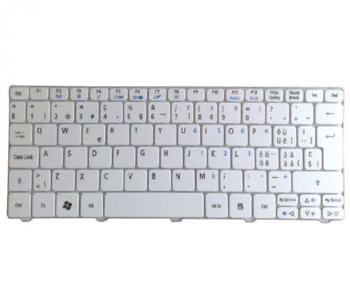White Keyboard for Acer Aspire One 533 532H 533h D255 D260 - Click Image to Close